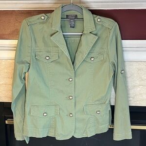 Motto olive soft denim jacket blazer